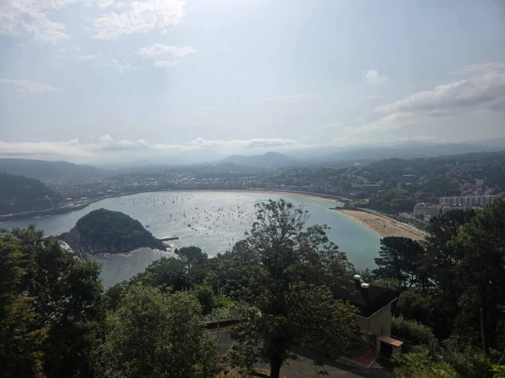 View of La Concha Bay and Santa Clara Island from Monte Igueldo San Sebastián