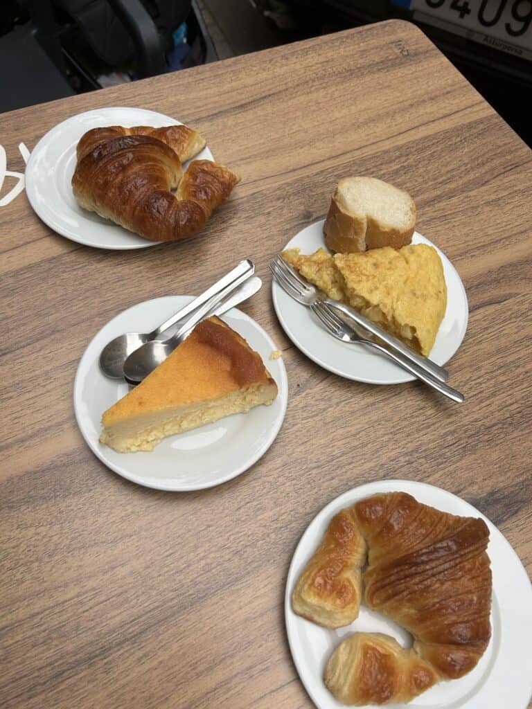 Croissants and cheesecake for breakfast at Bar Desy, San Sebastián