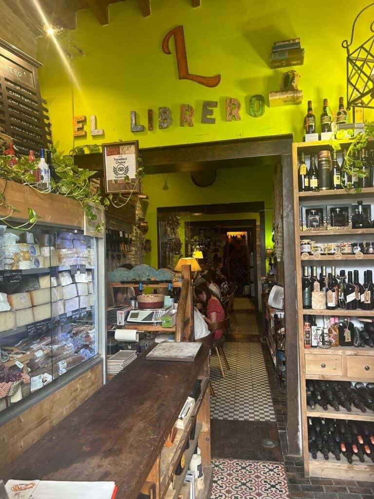 Inside El Librero tapas and cheese bar in Seville