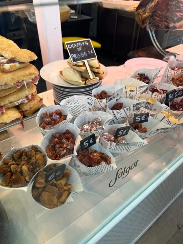 Food stalls at Mercado de Barranco in Seville