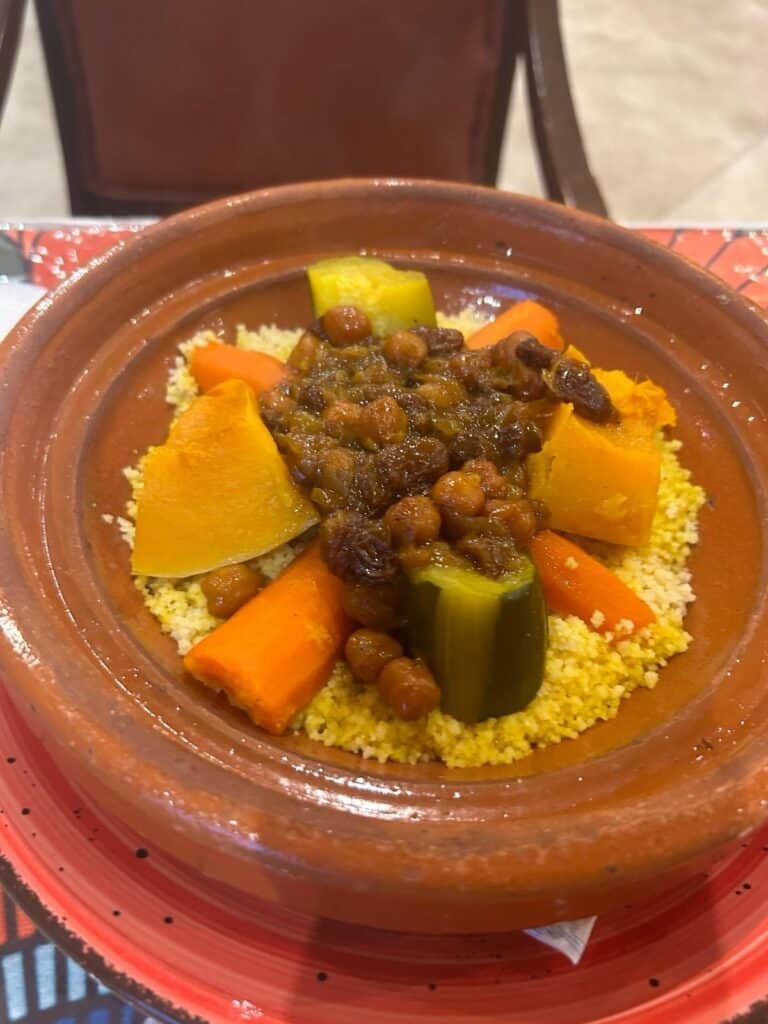 Couscous with vegetables and chickpeas at El Egipcio in Seville