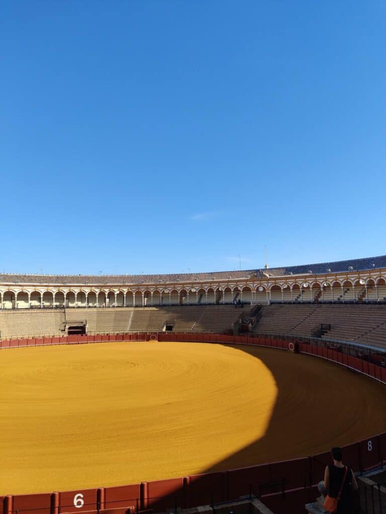 Inside the Plaza de Toros bullring in Seville